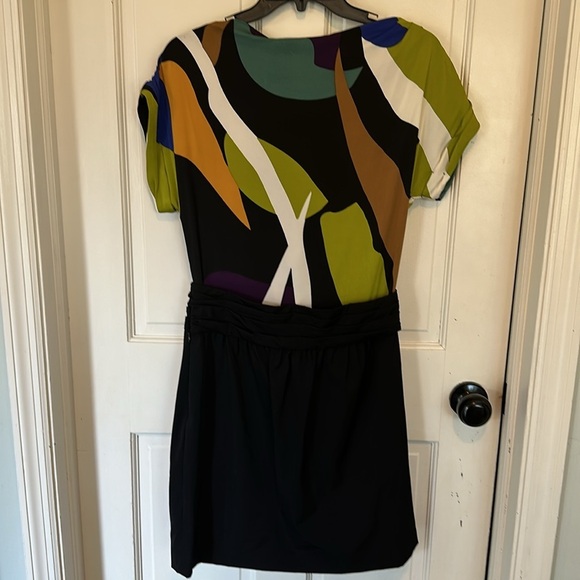 Diane Von Furstenberg Brush Stroke Silk Dress, Multi-color Mini Dress -  Size 10 - Picture 8 of 14